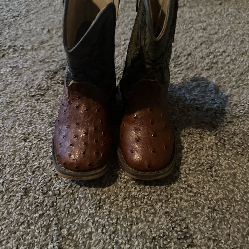 Roper Brown Western Boots with Exotic Leather Texture